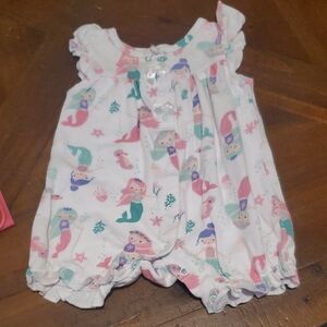 Adorable Mermaid Print Kids Bodysuit